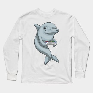 Dolphin Gamer Controller Long Sleeve T-Shirt